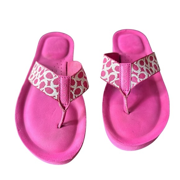 Coach Pink Jessalyn Webbing Sandals Flip Flops 10 / 10.5 - Picture 1 of 11